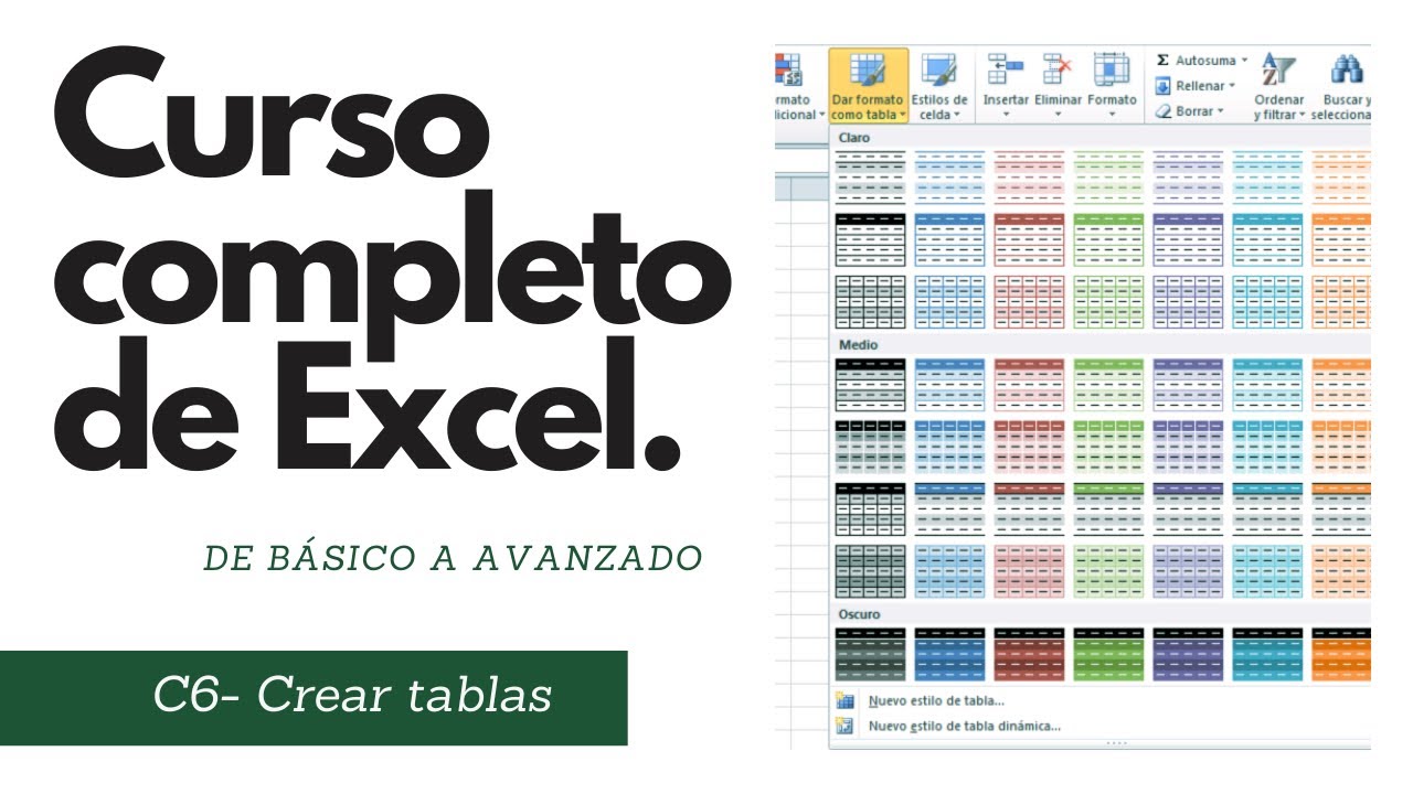 CURSO EXCEL COMPLETO 2020 - DE BÁSICO A AVANZADO GRATIS- 6 /15 - YouTube