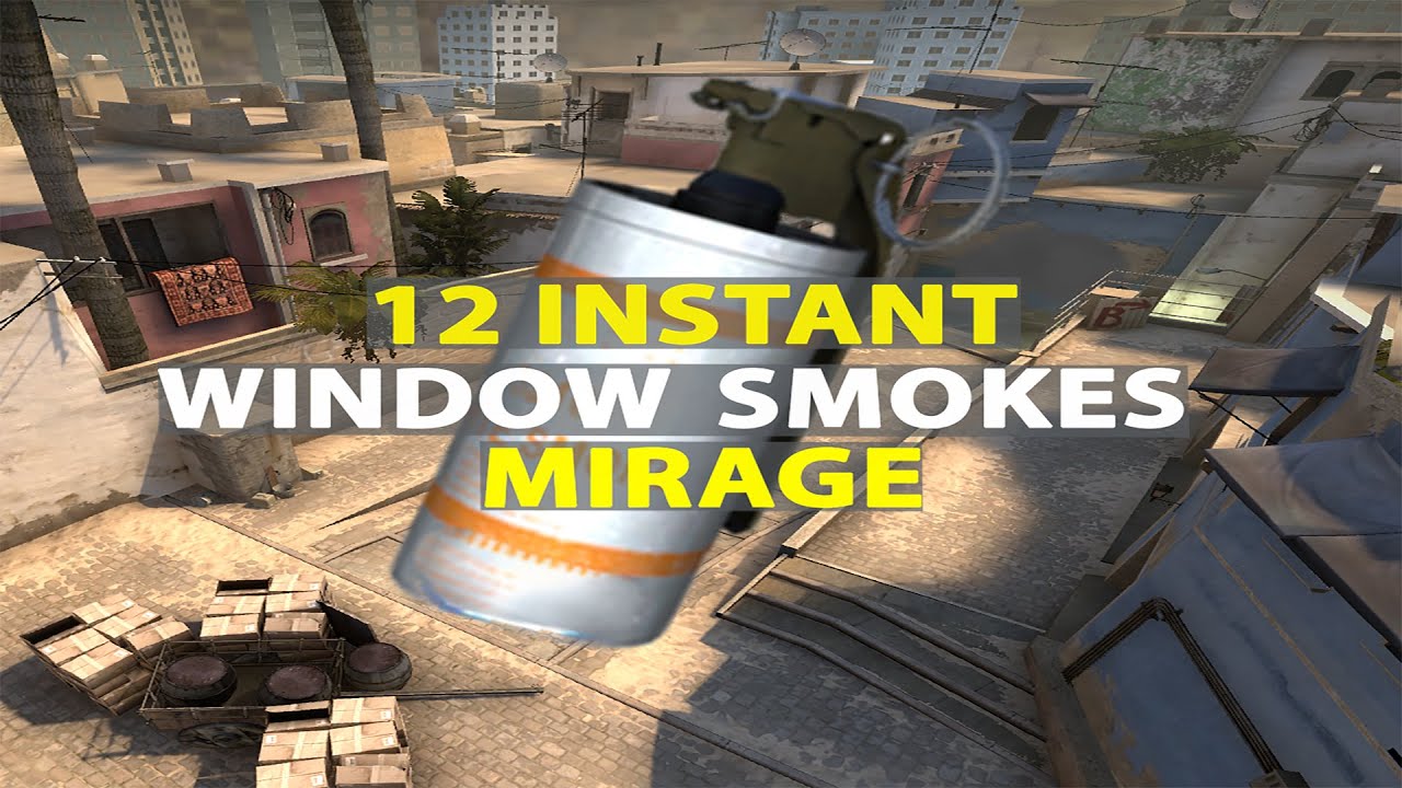 12 INSTANT WINDOW SMOKES ON MIRAGE (128 TICK) - YouTube