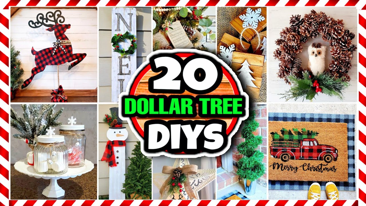 20 Dollar Tree DIY Christmas Decorations & Ideas 🎄 - YouTube