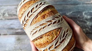 How to score on sourdough bread- zigzag wheat stalks - a complete tutorial