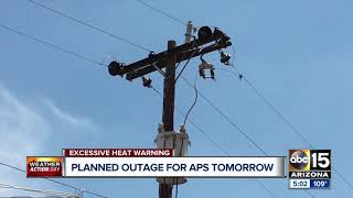 Planned outage for APS Thursday
