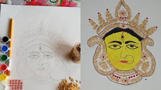 🙏❤️ Durga Puja craft ideas । diy maa durga wall hanging। Maa durga decoration 🙏❤️ (2022)