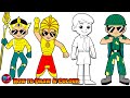 How to draw and Colour Little Singham and Friends 🔥🔥