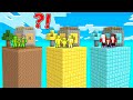 JJ Family vs Mikey Family vs Banana Kid Family on CHUNK Survival in Minecraft! (Maizen TV)