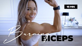 15 Minute BURNING Biceps Workout / Dumbbells - Caroline Girvan