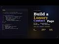 CSS 3D Tilt Cards + Glass morphism Contact Page — Full Tutorial 2026