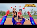 CRAZY SPIDER-GIRL IN LOVE WANTS TO BE SPIDER-MAN'S GIRLFRIEND (Romatic Love Story Funny ParkourPOV)