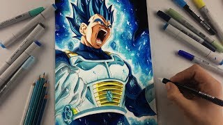 Drawing Vegeta NEW FORM| BEYOND Super Saiyan Blue