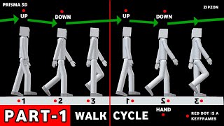 How To Make Walk Cycle Animation in Prisma 3D App. | Part 1 |