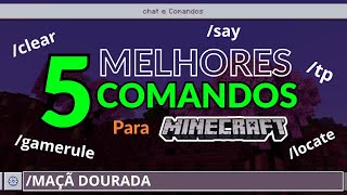 OS 5 MELHORES COMANDOS PARA MINECRAFT DE CELULAR #minecraft #minecraftbedrock