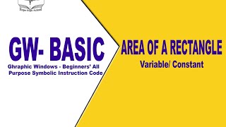 GW-BASIC. finding the area of a rectangle.
