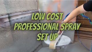 Low cost professional quality spraying set up for cabinet and furniture makers #cabinetmaking