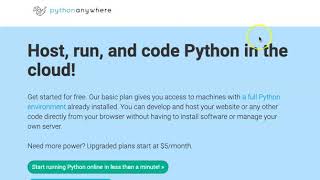 Getting Started Pythonanywhere