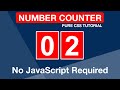 Pure CSS - Number up Counter | Countdown animation only CSS | No javascript/jquery