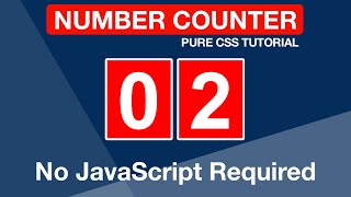 Pure CSS - Number up Counter | Countdown animation only CSS | No javascript/jquery