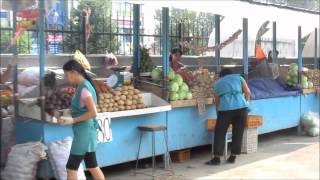 Food Market in Almaty, Kazakhstan (market scenes)