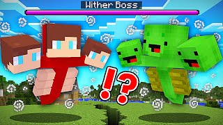 JJ and Mikey Became WITHER in Minecraft - Maizen Nico Cash Smirky Cloudy