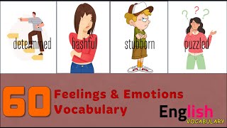 [1] ENGLISH ADJECTIVES | 60  Feelings \u0026 Emotions (with examples)