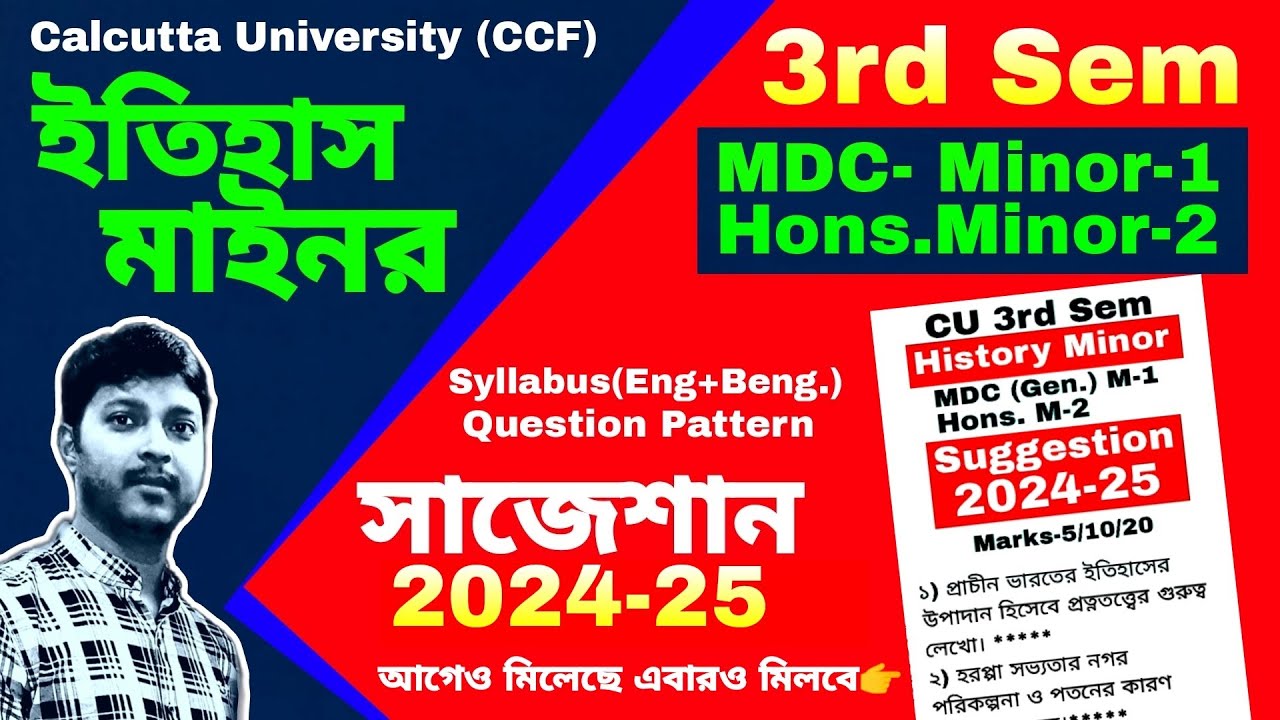 Cu 3rd Semester History Minor Suggestion 2024 25 History Minor 1