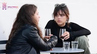Jenna Ortega Drinks Wine with a Friend in Notting Hill