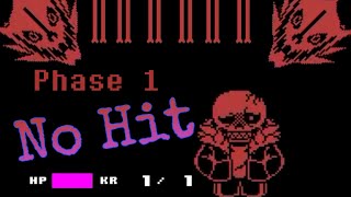 No Hit Underfell Sans (NEW) phase 1 by MCatR (1 HP challenge!) |Undertale Fan-Game|