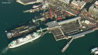 Touring construction at Seattle's Colman ferry Dock