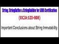 OCJA(1Z0 - 808)|| Important Conclusions about String Immutability