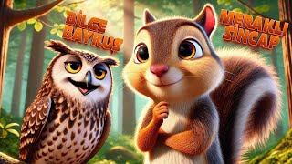 🦉 Bilge Baykuş ve Meraklı Sincap 🐿️ Hikayeli Çocuk Şarkıları