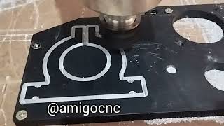 router Amigocnc usinando alumínio 10mm