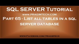 List all tables in a sql server database using a query Part 65