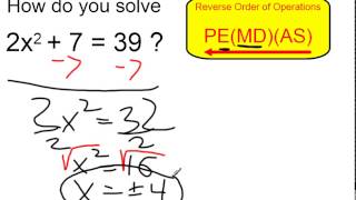 Solve 2x^2 + 7 = 39