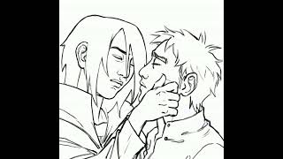 Cute NaruSasu SasuNaru fan animation scene with their son Menma Uzumaki Uchiha