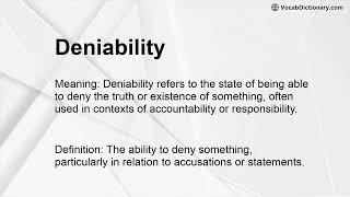 Deniability Meaning