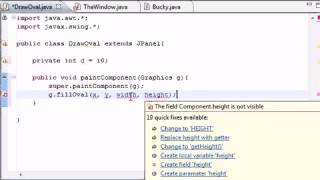 Intermediate Java Tutorial 23 Drawing an Oval with Slider