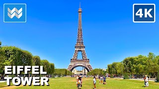 [4K] Eiffel Tower in Paris, France 🇫🇷 Walking Tour Vlog & Vacation Travel Guide 🎧 Binaural Sound