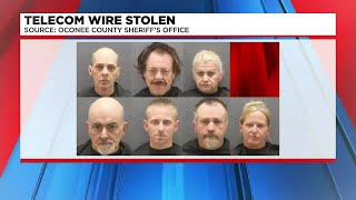 Seven charged after reported telecom wire stolen