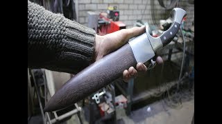 Forging a pattern welded Seax Bowie part 3,  making the scabbard.