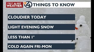 A brief chance for snow Thursday evening