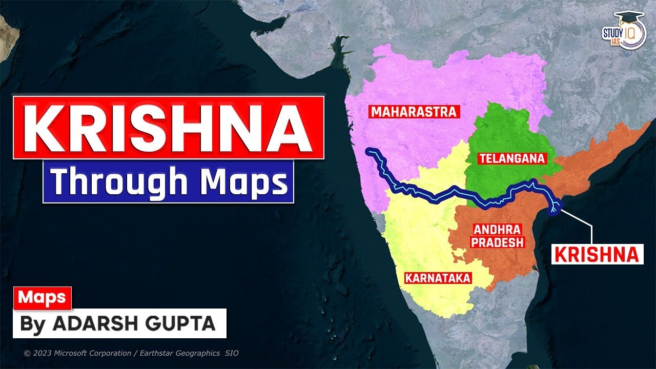 Krishna River System Through Map | Tributaries Of Krishna | UPSC ...