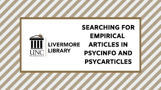 Searching for empirical articles in PsycInfo and PsycArticles