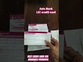 Axis bank LIC credit card Best credit for Insurance payments card Unboxing