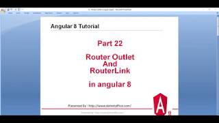 Part -22 : Router Outlet and router link in angular 8 | Angular 8/12 Tutorial