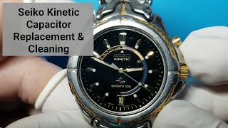 Seiko Kinetic Sports 100 Capacitor Replacement \u0026 Cleaning