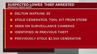 Suspected Lowes thief arrested