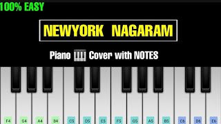 Newyork Nagaram Piano Cover - with NOTES | Sillunu Oru Kadhal