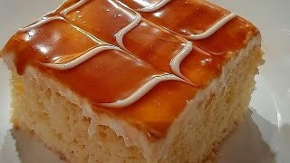 أول مرة أجرب الطريقة دي في الكيك.. والنتيجة صدمتني! 😱🍮 كيك الكريم كراميل زي الجاتوه بالظبط #اكسبلور