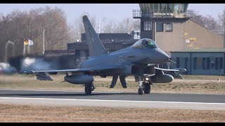 LUFTWAFFE EUROFIGHTER TYPHOON Neuburg an der Donau JG74 Taxiing / Takeoff / Landing Bavarian Tigers