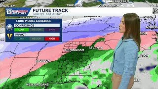 Winter storm threat looms over the Southern U.S. this weekend, with potential for rain, snow, and...