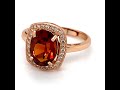 namibian spessartine 3.10ct rose gold finish solid 925 sterling silver ring