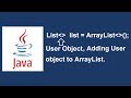 How to add User Defined Object in ArrayList | Java ArrayList Example